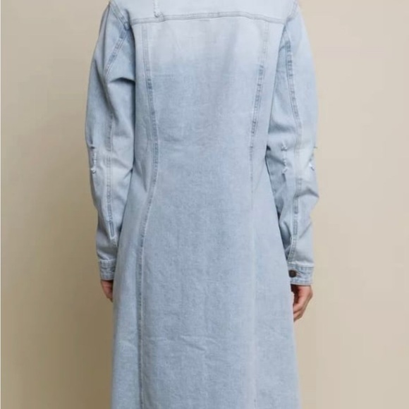 Light Blue midi Denim Jacket - Picture 2 of 2